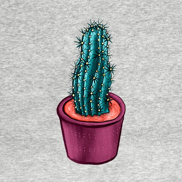 Funny Cactus In Pot Weird Trippy Psychedelic by Boriana Giormova